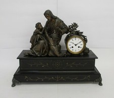 ✅ ANTICA SCULTURA 1880 FRANCESE NAPOLEONE III PARIGINA OROLOGIO ANTIQUE - 838