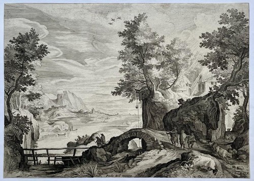 Incisione antica paesaggio - incisione,