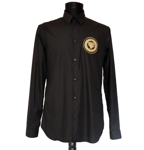 Camicia uomo nera con logo - nera,
