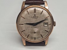 Lanco orologio vintage uomo meccanico carica manuale 35 mm 1336 dial tapisserie