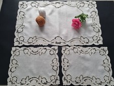 Set 3 centrini in puro lino