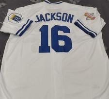 Maglia VINTAGE Bo Jackson #16 Royals Throwback bianca cucita cucita.