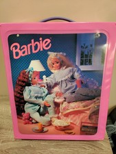 Barbie vintage moda bambola camera da letto pieghevole letto custodia con vestiti/accessori