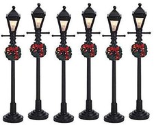 Lemax set 6 gas lantern street