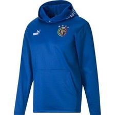 Puma Italy Ftbl Core Felpa con Cappuccio in Pile Calcio Blu 770096-08 Uomo Taglia L