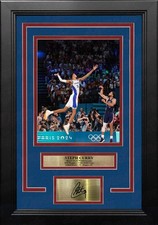 Steph Curry spara sopra Wembanyama 8x10 incorniciato olimpiadi foto incisa autografo