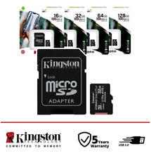  Scheda Memoria 16 32 64 128 GB KINGSTON Micro sd HC Classe 10 Adattatore card