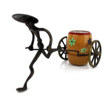 Hakuli Israel Scultura Figura Asiatica Carrozza a mano Carino Risciò Carrello