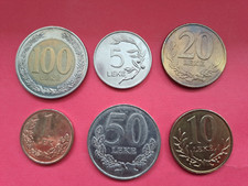 Bellissima serie completa di 6 monete dell' Albania, 14/28