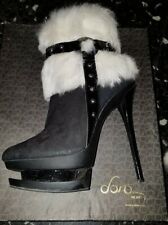 stivali DORA nero con pelliccia bianca tacco altissimo num39