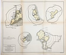 1925 STATI UNITI Città RAPID TRANSIT Mappa LOS ANGELES - BOSTON - CHICAGO