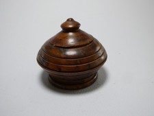 Porta Profumo Solido VINTAGE Legno Tornito Scatolina Balsamo Artigianale 4cm