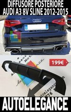 SOTTO PARAURTI AUDI A3 8V SPORTBACK SLINE 2012-2015 DIFFUSORE S3 RS3 DOPPIO RS3-