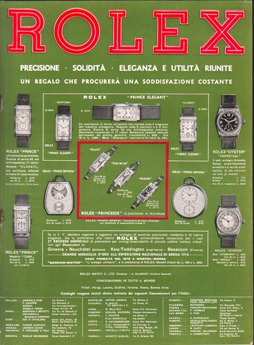Pubbl 1935 orologio rolex - pubbl.1935,