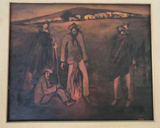 ARTISTA SARDO VALERIO PISANO OLIO SU TELA 60 X 50 CM CVMASS