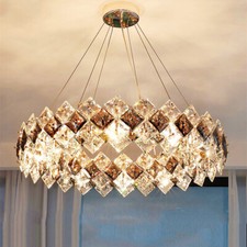 Lampada a sospensione rotonda plafoniera cristallo lampadario LED dimmerabile 60 cm lampada a sospensione