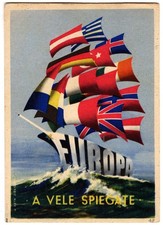 CARTOLINA PUBBLICITARIA EUROPA A GONFIE VELE ERP