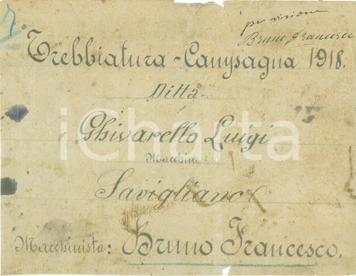 1918 savigliano campagna - savigliano, (cn)