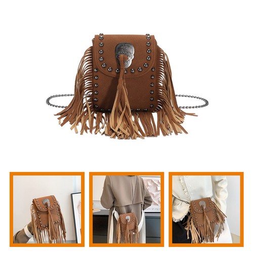 Borsa tracolla con - con, frange