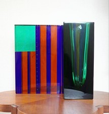 Vaso artistico in vetro di