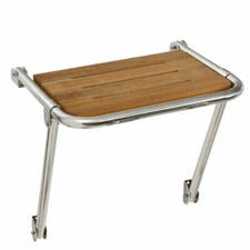 Plancetta di poppa per barca cm 45x39 acciaio inox e Iroko