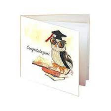 BIGLIETTO QUILLING - 15X15CM - GUFO LAUREA QC094 - ORIGAMO