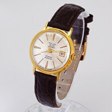 Orologio da polso Poljot De Luxe automatico URSS sovietico placcato oro AU20 data
