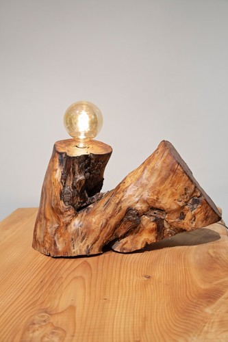 Lampada legno artigianale - lampada,