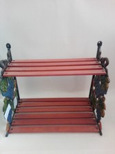 MENSOLA IN LEGNO/GHISA CM. 28 x 32 SCAFFALE CON  2 RIPIANI DECORI UVA