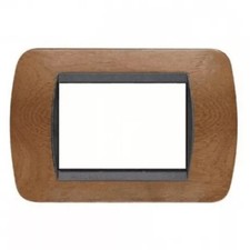BTICINO LIVINGLIGHT INTERNATIONAL PLACCA 3 MODULI L4803LNC LEGNO NOCE EUROPEO