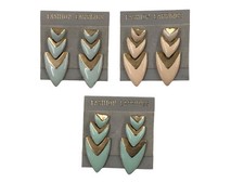 ORECCHINI FRECCE METALLO ORO E LACCA BIGIOTTERIA VINTAGE CM 4,5