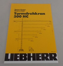 Scheda Dati/Tecnico Descrizione Liebherr Gru a Torre 500 HC Di 09/1983