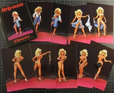 DANI STRIPTEASE! SET CARTOLINE SEXY PIN UP DANY TRUCKER BIKER GIRL!