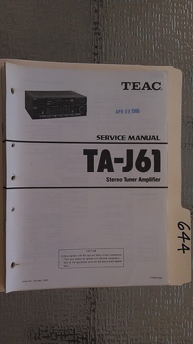 Teac j61 manuale servizio - teac,