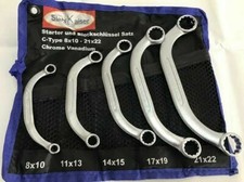 KIT CHIAVI INGLESI CHIAVI CURVE A DOPPIA TESTA 5 PEZZI CHROME VANADIUM