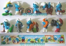Raro Set n°10 Figurine Plastica Componibili I PUFFI SPORTIVI (di Kinder Ferrero)
