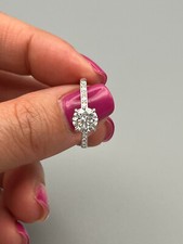 Anello donna argento 925 Rodiato solitario zirconi brillante misura IT 14 - US 7