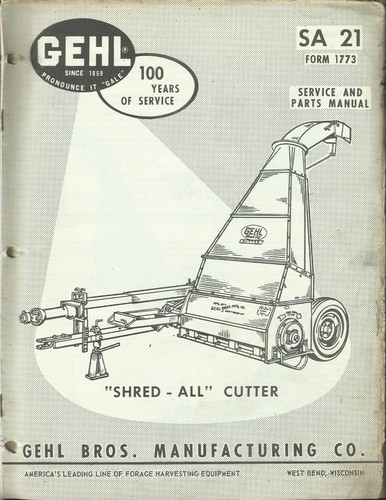 Gehl bros shred all - bros., cutter