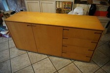 Mobile basso 2 Ante e cassettiera Legno chiaro 154,5 x 48,5 x 72 cm 