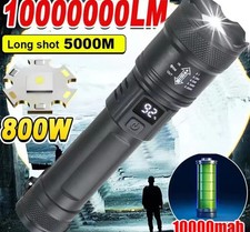 Torcia Led Militare 10000000LM Professionale Ricaricabile Zoomabile Alta Potenza