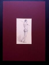 DISEGNO ORIGINALE Accademia  Uomo di profilo con asta Matita Grafite 1860 ca 
