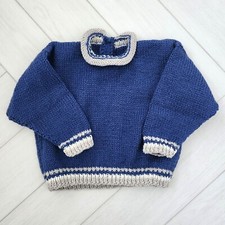Maglione maglia a mano blu
