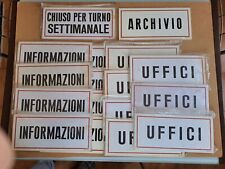 Cartello lotto 17 targhe segnaletica INFORMAZIONI, UFFICI, ARCHIVIO...