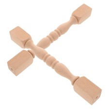  2 Pezzi Colonnine In Legno