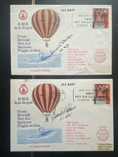 H.M.S. 1970 Ark Royal Hot Air Balloon Flight Malta Cover (2) firmato dai piloti