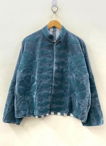 Giacca velluto suzani blu - giacca, di