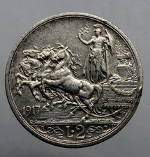 2 lire Quadriga Briosa 1917 ARG.  Regno d'Italia Vittorio Emanuele III
