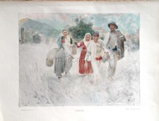 § ZINGARI - RIPRODUZIONE 1903 DI QUADRO DI G. ESPOSITO