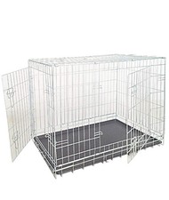 Trasportino box zincato con due porte e fondo in ABS per cani e gatti Croci 