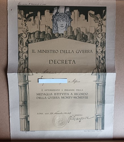 Decreto ministero della guerra - della,
